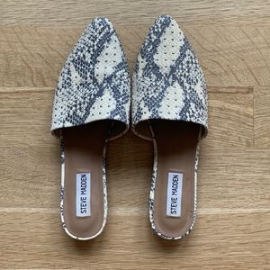 Steve Madden Studded Snake Print Mules